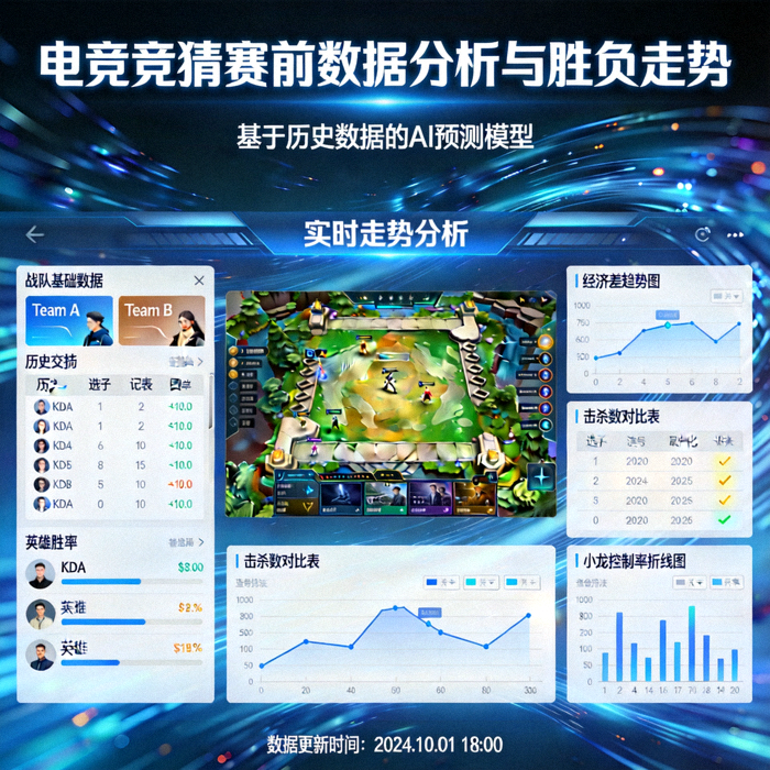 电竞竞猜预测赛前数据分析与胜负走势可视化界面