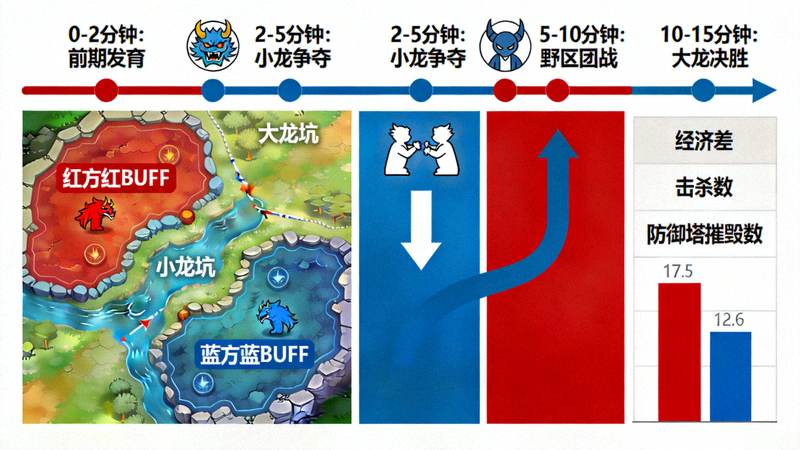 王者荣耀巅峰赛对局节奏与野区资源争夺示意图